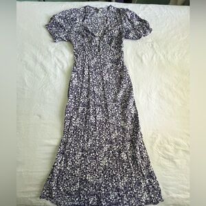 A New Day purple and white floral maxi dress 100% Rayon never worn